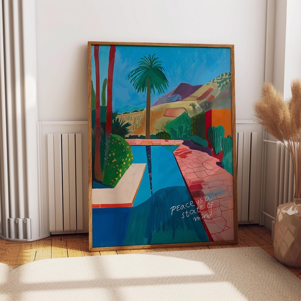 Cactus And Palms Wall Art - Colorful Tropical Art Print